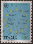 Stamps Italy -  XXV Aniversario Tratado de Roma 1982  450 liras