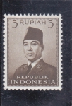 Sellos de Asia - Indonesia -  presidente Sukarno