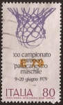 Stamps Italy -  XXI campionato europeo pallacanestro maschile  1979  80 liras