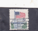 Stamps United States -  BANDERA Y CASA BLANCA