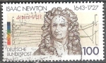 Sellos de Europa - Alemania -  350º Nacimiento Anniv de Sir Isaac Newton (científico). 