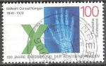 Stamps Germany -  150 Aniversario de nacimiento de Wilhelm Rontgen y Centenario de su descubrimiento de rayos X.