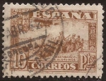 Stamps Spain -  Junta de Defensa Nacional. Desembarco de Algeciras  1937  10 ptas