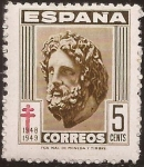 Sellos de Europa - Espa�a -  Pro Tuberculosos. Esculapio  1948  5 cts