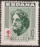 Sellos del Mundo : Europa : Espa�a : Pro Tuberculosos. Esculapio  1948  10 cts