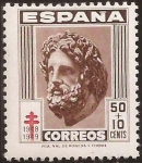 Stamps Spain -  Pro Tuberculosos. Esculapio  1948  50+5 cts