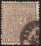 Sellos de Europa - Espaa -  Comunicaciones. Escudo de España  1874  10 cts