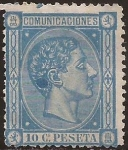 Stamps Spain -  Alfonso XII  1875  10 cts