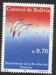 Sellos del Mundo : America : Bolivia : Bicentenario de la revolucion francesa