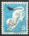 Stamps Switzerland -  Stoat (Mustela erminea)