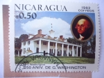Stamps : America : Nicaragua :  250 Aniv. de G. Washington - Casa de G.Washington.