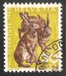 Sellos de Europa - Suiza -  European Hare (Lepus europaeus)
