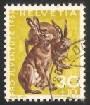 Sellos del Mundo : Europa : Suiza : European Hare (Lepus europaeus)