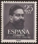 Stamps : Europe : Spain :  1er Centenario nacimiento Isaac Albéniz  1960 25 cents