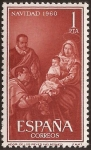 Stamps : Europe : Spain :  Navidad. "Adoración de los Reyes Magos" Velázquez  1960 1 pta