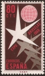 Stamps Spain -  Exposición de Bruselas  1958  80 cts