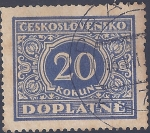 Stamps : Europe : Czechoslovakia :  blue and white