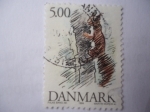 Stamps Denmark -  Ardilla. Dibujo.