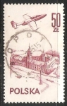 Stamps Poland -  Plane over Warsaw castle