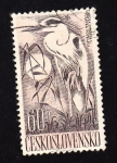 Stamps Czechoslovakia -  Ardea cinerea