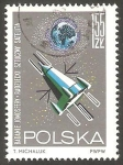 Stamps Poland -  1410 - Cohete espacial, satélite en la biosfera