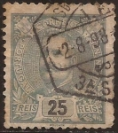 Stamps : Europe : Portugal :  Carlos I  1895  25 reis