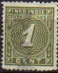 Stamps : Europe : Netherlands :  HOLANDA INDIAS Netherlands Indies 1884 Scott 17 Sello Numeros Valores Numericos