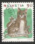 Stamps : Europe : Switzerland :  Gato domestico