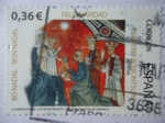 Stamps Spain -  Feliz Navidad 2012-Bo Nadalk Bon Nadal-Adoración de lois Reyes Magos,Catedral Vieja de salamanca.