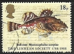 Stamps United Kingdom -  Myoxocephalus scorpius