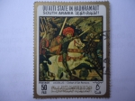 Sellos de Asia - Emiratos rabes Unidos -  Pintor:Unkown - Oleo: Hunt of the Unicorn.