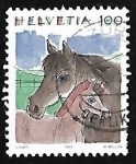 Stamps Switzerland -  Caballos