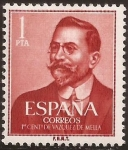 Stamps Spain -  I Centenario nacimiento de Juan Vázquez de Mella  1961  1 pta