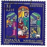 Stamps Spain -  Navidad 2000  conjunto con Alemania