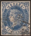 Stamps Spain -  Isabel II  1862  12 cuartos