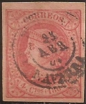 Stamps Spain -  Isabel II  1864  4 cuartos