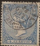 Stamps : Europe : Spain :  Isabel II  1866  4 cuartos