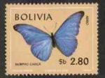 Stamps Bolivia -  Fauna boliviana - mariposas en colores naturales