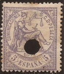 Stamps Spain -  Alegoría de la Justicia  1874  5 cts