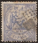 Stamps Spain -  Alegoría de la Justicia  1874  10 cts