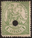 Stamps Europe - Spain -  Alegoría de la Justicia  1874  1 pta