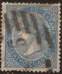 Stamps Spain -  Isabel II  1867  4 cuartos
