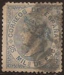 Sellos del Mundo : Europe : Spain : Isabel II  1869  25 mils de escudo