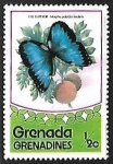 Stamps : America : Grenada :  Mariposa
