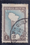 Stamps Argentina -  Mapa Sudamerica