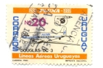 Sellos de America - Uruguay -  LINEAS AEREAS URUGUAYAS 50 ANIVERSARIO