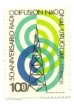 Stamps : America : Uruguay :  50 ANIVERSARIO RADIODIFUSION NACIONAL