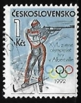 Sellos de Europa - Checoslovaquia -  Biathlon - XVI. Winter Olympics Albertville