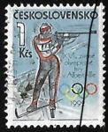 Sellos de Europa - Checoslovaquia -  Biathlon - XVI. Winter Olympics Albertville