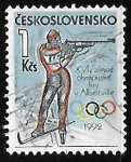 Sellos de Europa - Checoslovaquia -  Biathlon - XVI. Winter Olympics Albertville